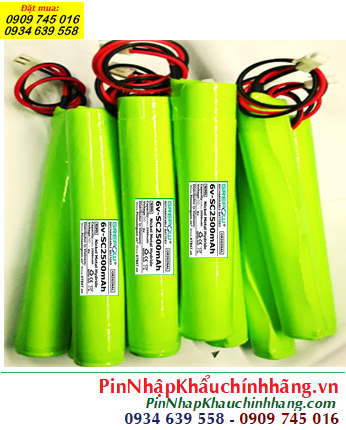 Pin đèn Exit thoát hiểm 6v-SC2500mAh, Pin đèn Sự cố khẩn cấp 6v-SC2500mAh, Pin 6v-SC2500mAh